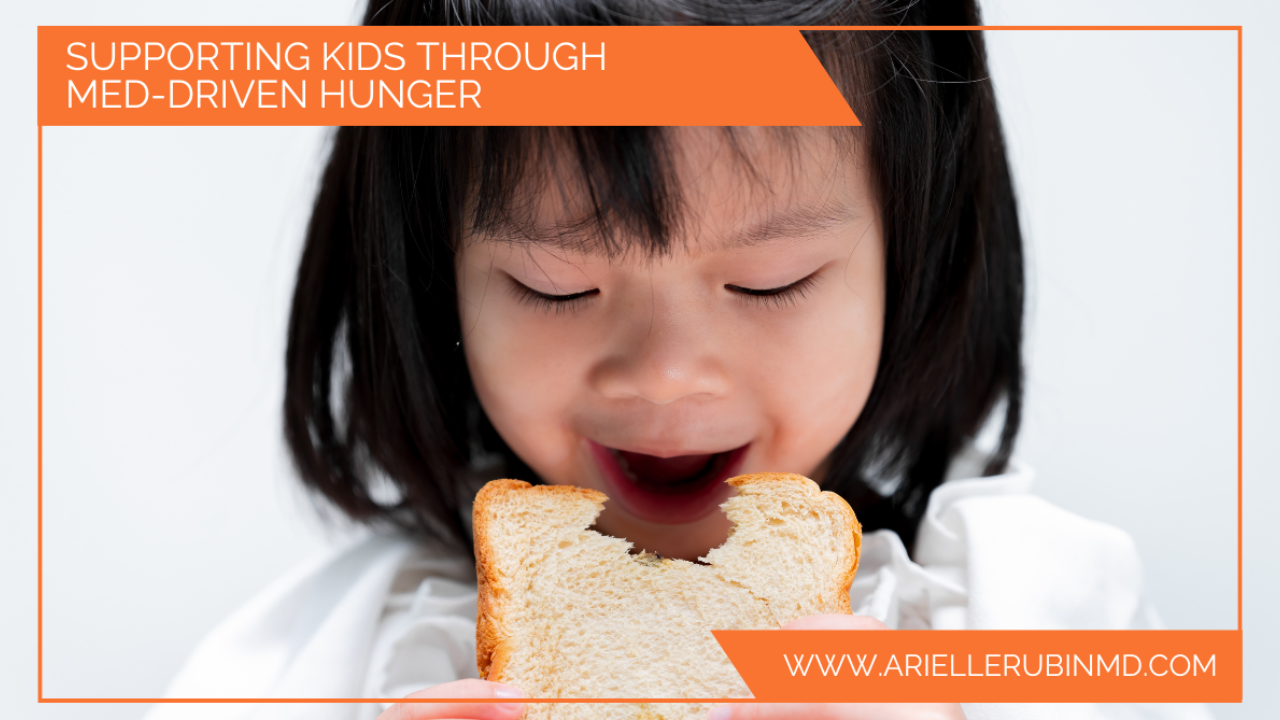 child eating due to increased hunger on medication