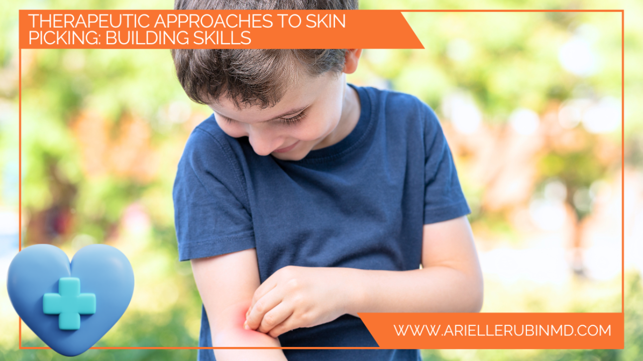 autistic child picks skin on his arm
